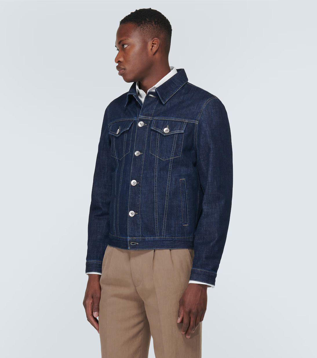 Brunello Cucinelli o1mle0725 Denim Jacket in Blue Size US M / EU 48-50 / 2 - 3 Thumbnail