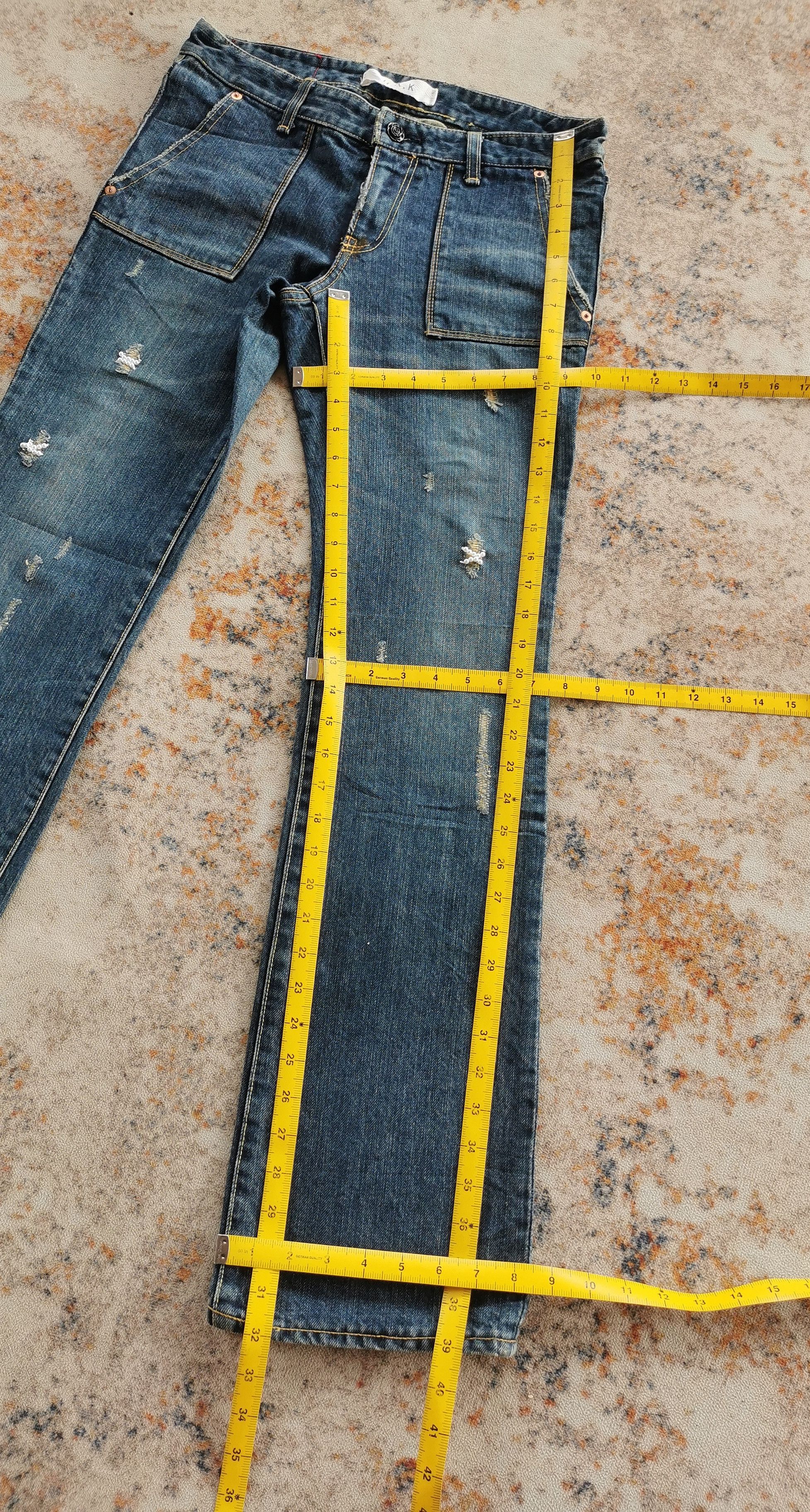 Tornado Mart Avantgarde distressed flared denim jeans SIZE 30'x32' Size US 30 / EU 46 - 9 Thumbnail