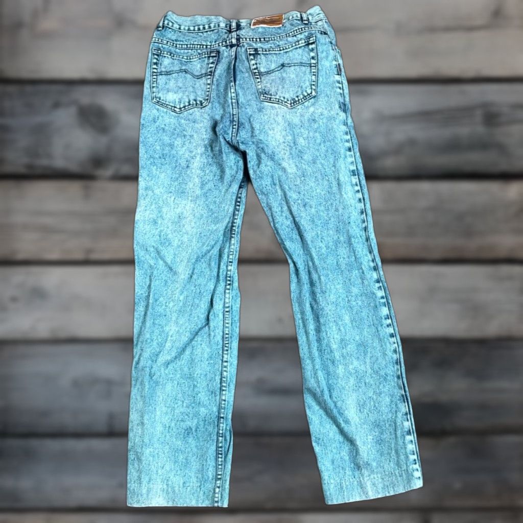 Denime VINTAGE 90s Acid Wash Tapered Leg Jeans Men's 32x30 Blue Denim Retro Size US 32 / EU 48 - 1 Thumbnail