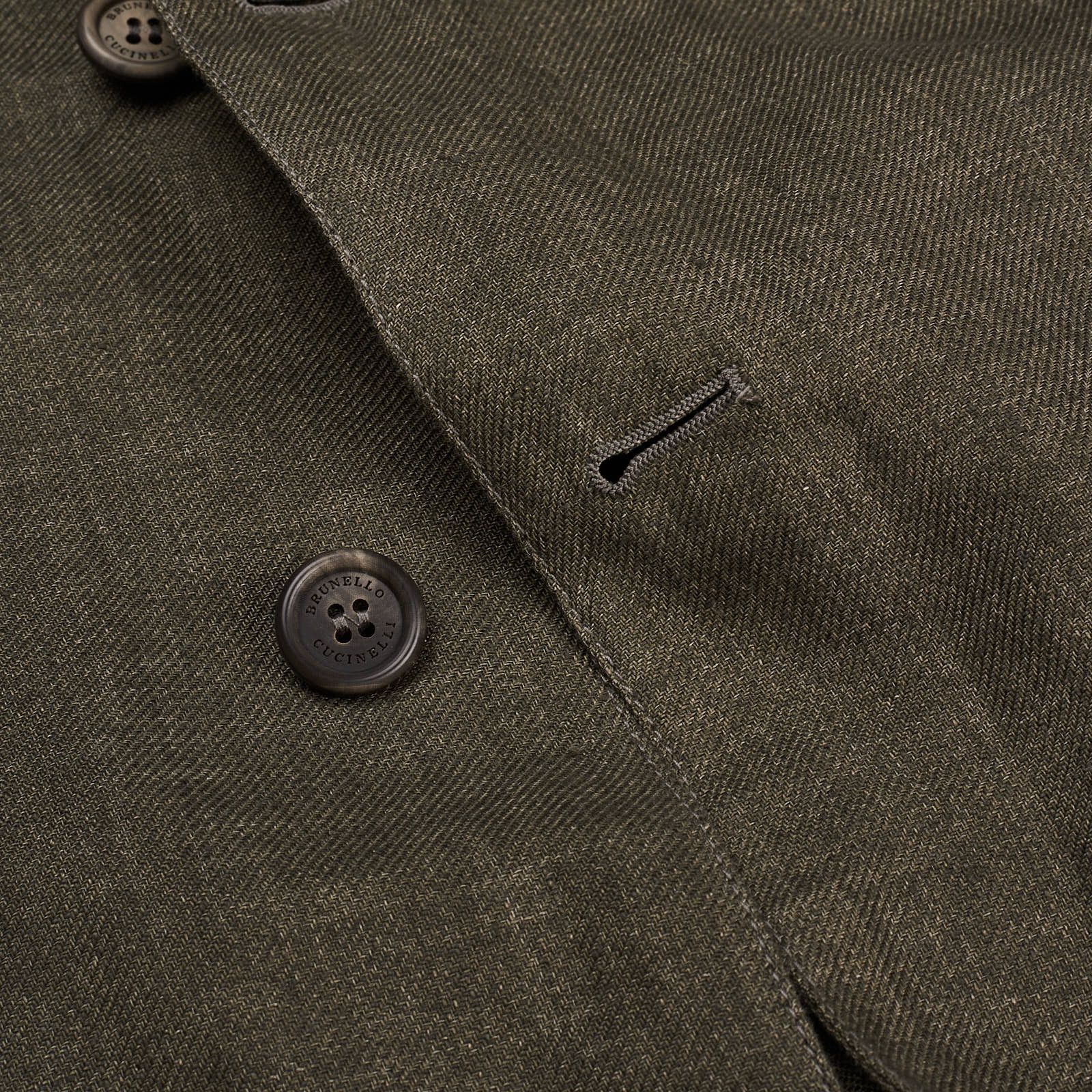 Brunello Cucinelli BRUNELLO CUCINELLI Olive Green Linen Safari Field Jacket Size US M / EU 48-50 / 2 - 5 Thumbnail