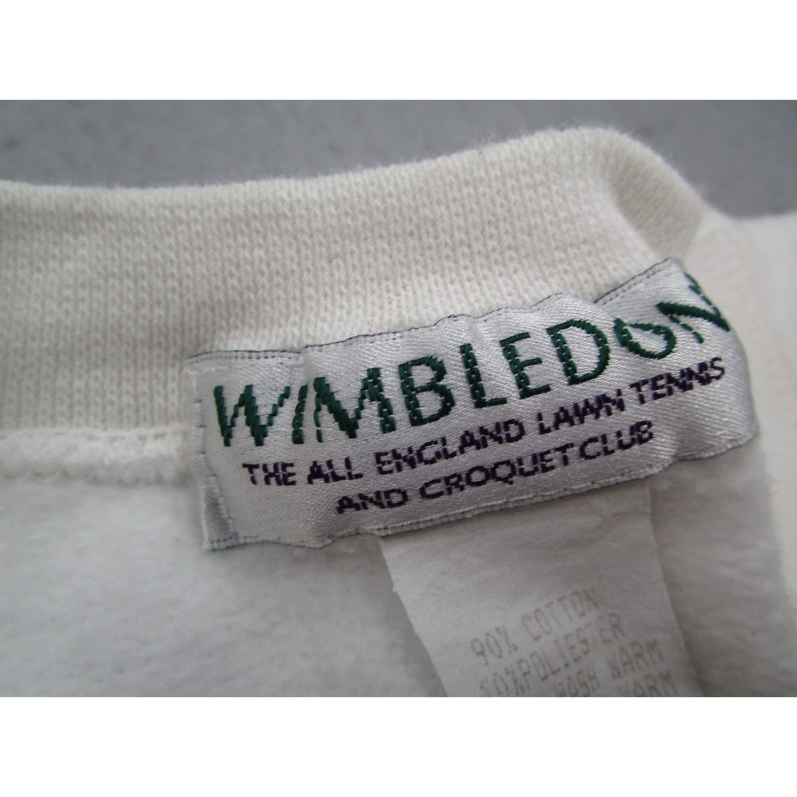 Vintage VINTAGE Wimbledon Mens White Fleece Pullover Sweatshirt Crew Neck Cotton Polyester Made in USA M Size US M / EU 48-50 / 2 - 3 Thumbnail