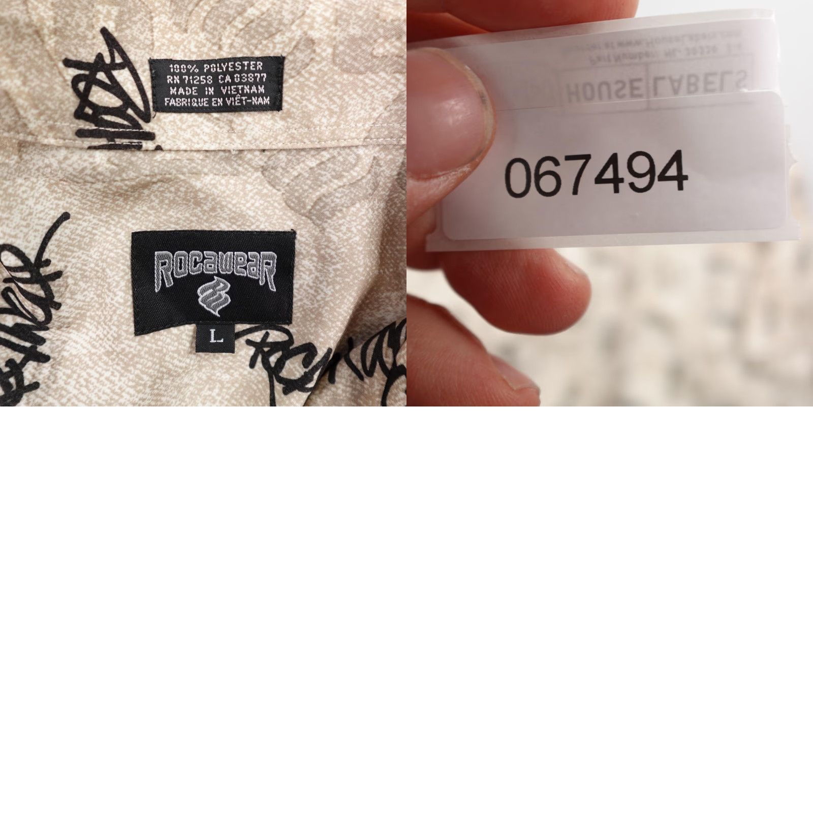 Rocawear VINTAGE Rocawear Shirt Mens Large Beige Graffiti Allover Print AOP Button Up Y2K Shirt (Button-Up) Size US L / EU 52-54 / 3 - 8 Thumbnail
