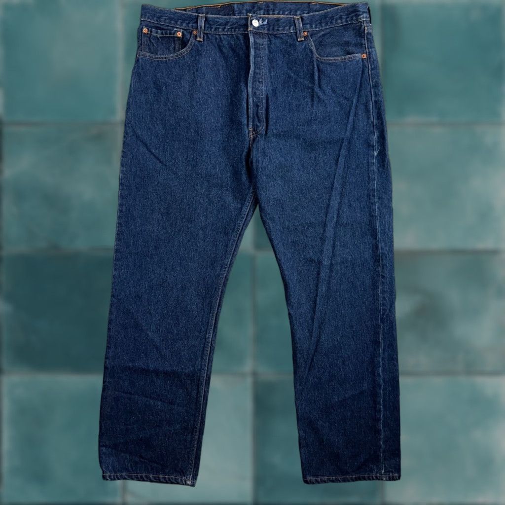 Levi's VINTAGE Levi's 501 Jeans 90s USA Straight Leg Mid Rise Dark Blue 44x34 Mens Size US 44 / EU 60 - 1 Thumbnail