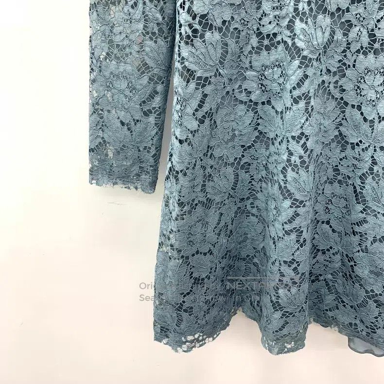 Valentino Valentino Blue floral openwork embroidered mulberry silk Size L / US 10 / IT 46 - 4 Thumbnail