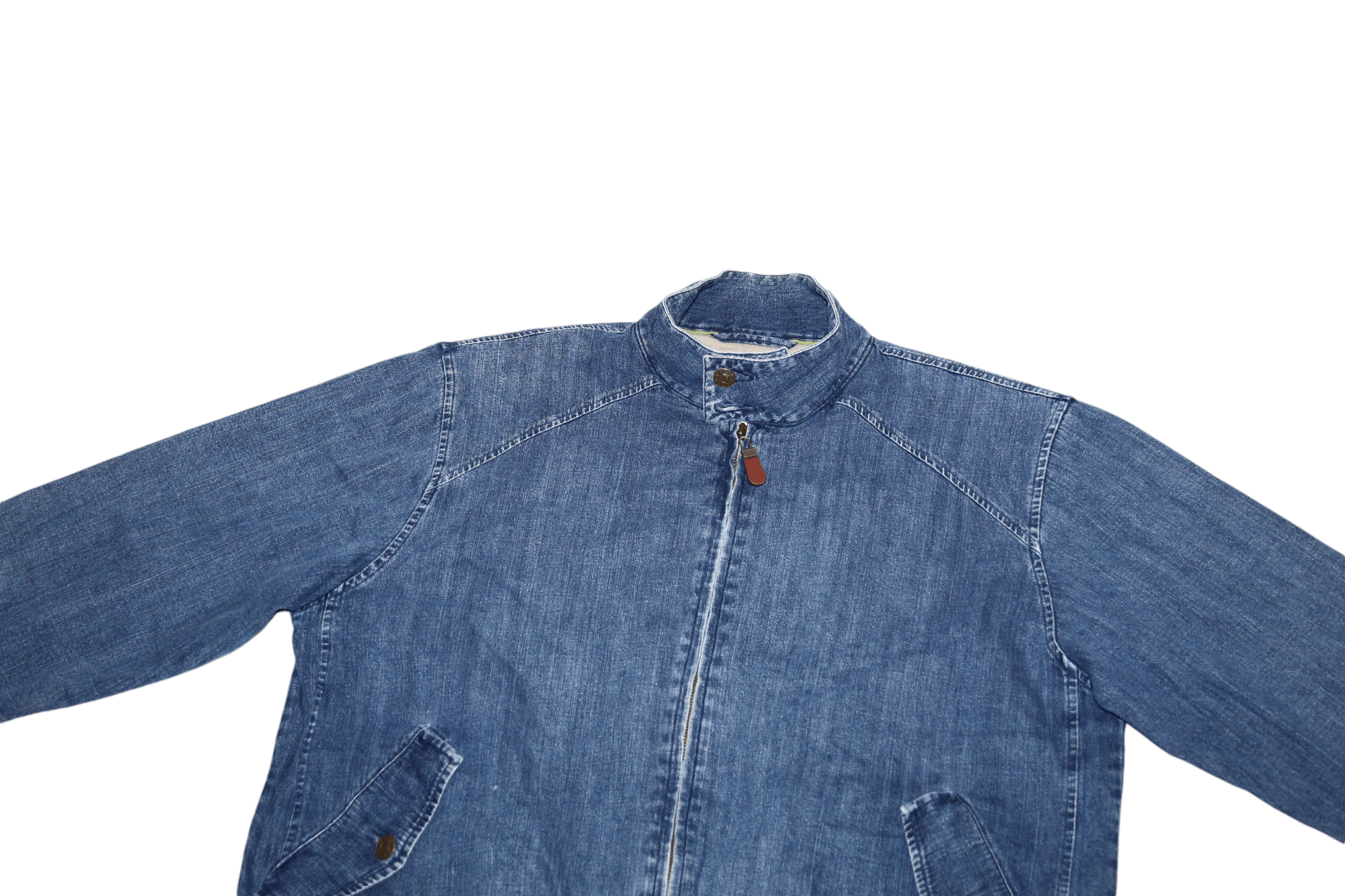 Orvis Vtg 90's ORVIS workers blue wash denim baggy bomber jacket Size US M / EU 48-50 / 2 - 3 Thumbnail