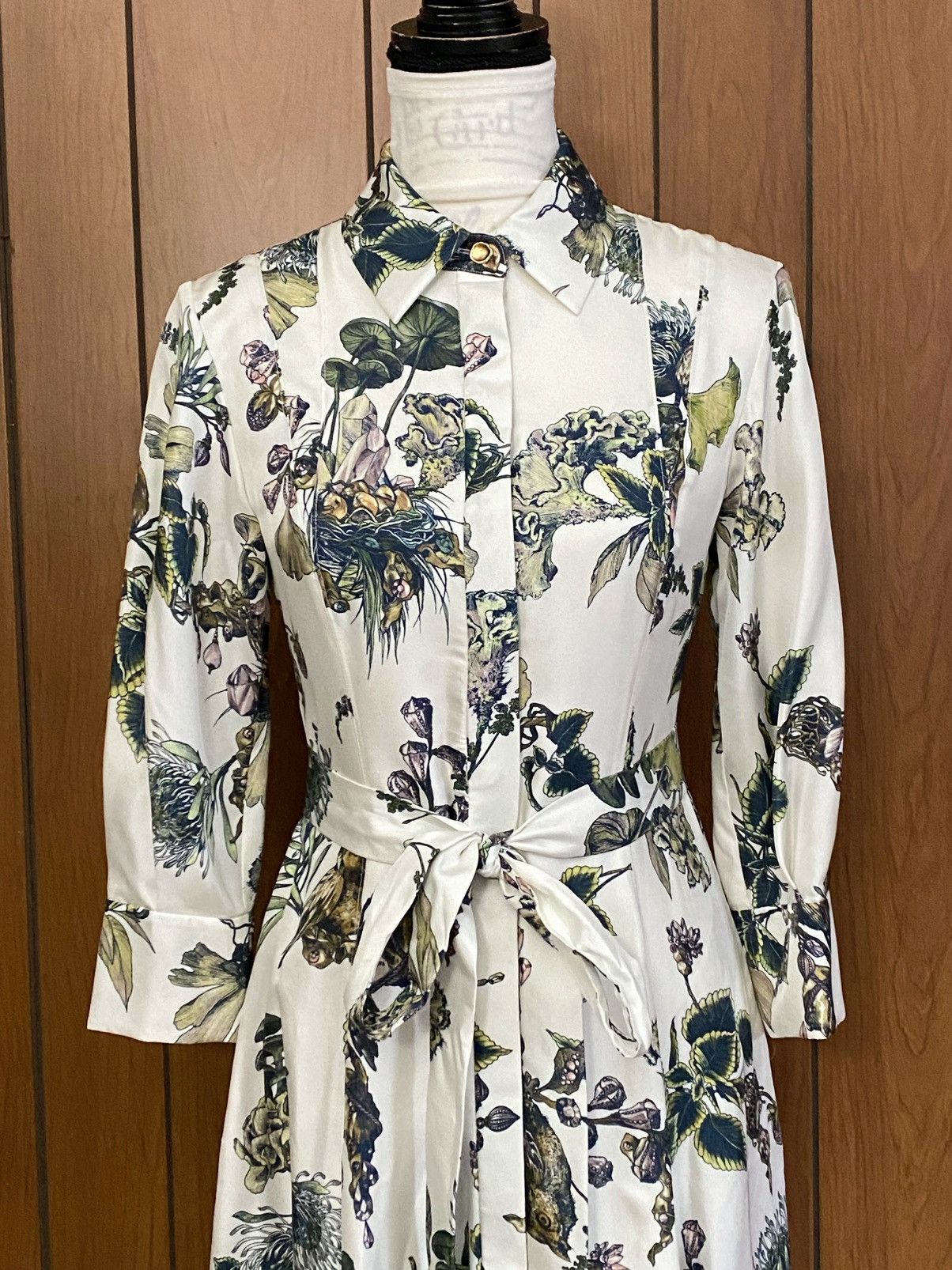 Jason Wu Jason Wu Collection Forest Silk Belted Shirtdress size 2 Size XS / US 0-2 / IT 36-38 - 9 Thumbnail