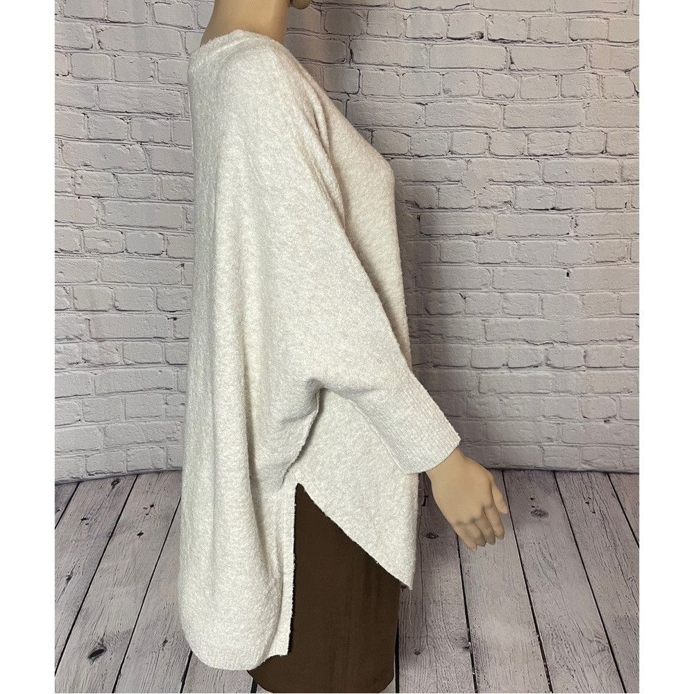 Lou & Grey New Lou & Grey Dolman Sleeve Poncho Textured Knit Beige Swe Size S / US 4 / IT 40 - 3 Thumbnail