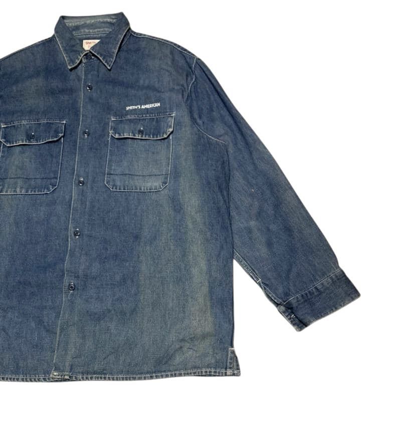 Vintage Vintage Smith’s American Denim Flannel Shirt Size US XL / EU 56 / 4 - 3 Thumbnail