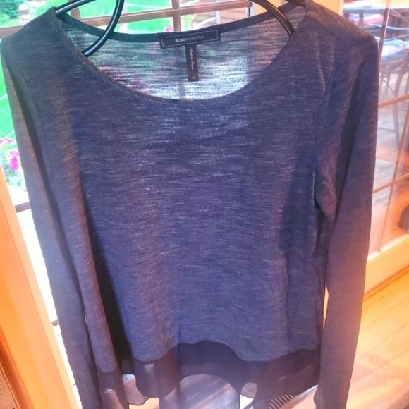 Designer BCBGMaxazria 2 Toned Grey Black Long Sleeve Light Elegant Sz Size M / US 6-8 / IT 42-44 - 1 Thumbnail