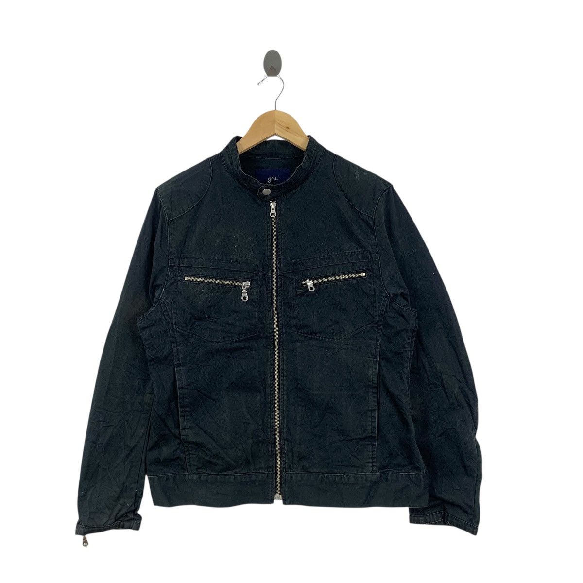 GU GU JAPAN Motorcycle Denim Jeans Indigo Zipper Jacket Parka Size M / US 6-8 / IT 42-44 - 3 Thumbnail