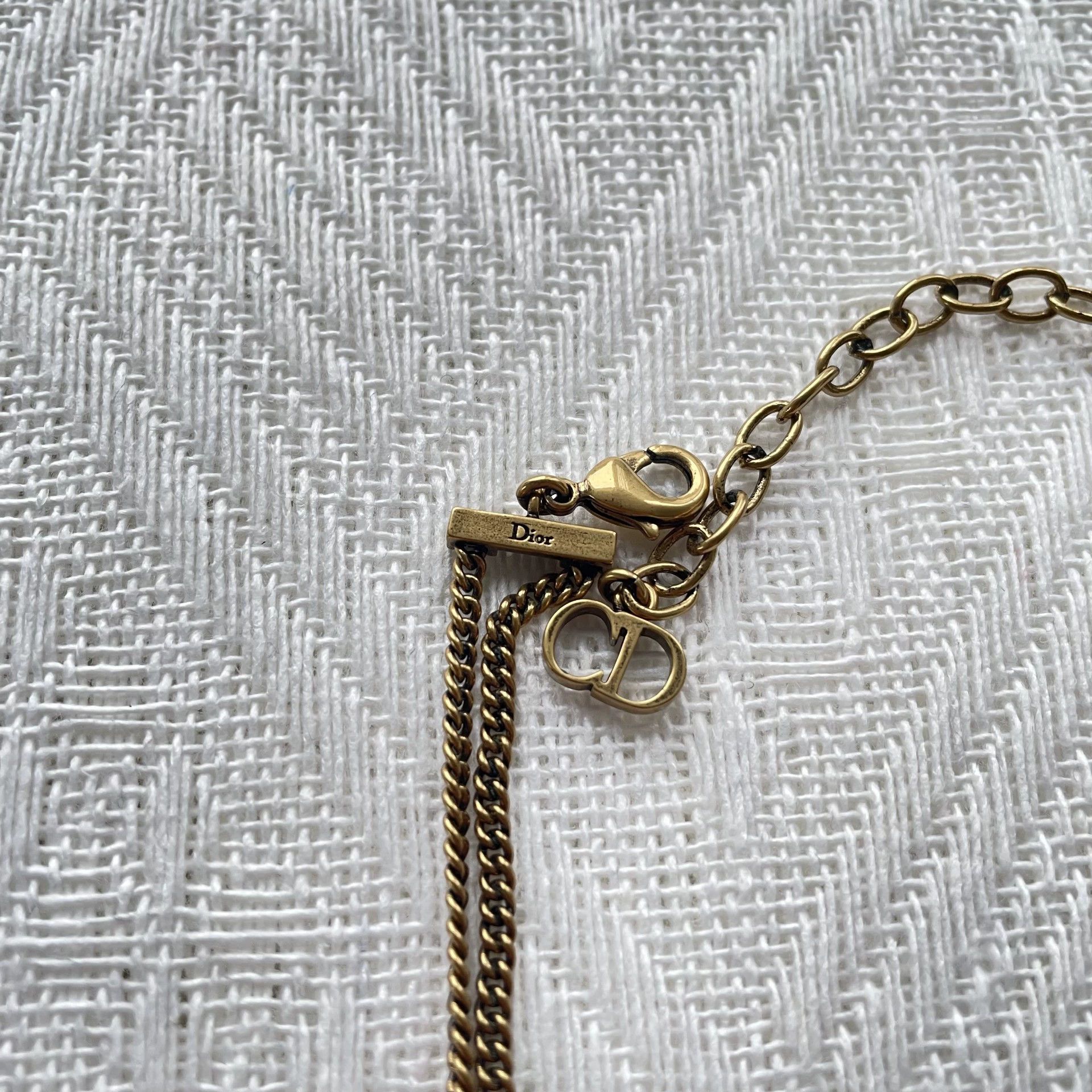 Dior DIOR J'Adior Logo antique gold metal necklace women's 99N Size ONE SIZE - 5 Thumbnail