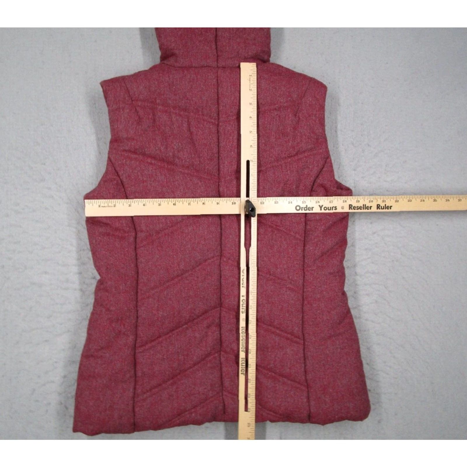Vintage Arbor Vest Womens Medium Red Wool Blend Hooded Full Zip Quilted Fleece Lined Size M / US 6-8 / IT 42-44 - 6 Thumbnail