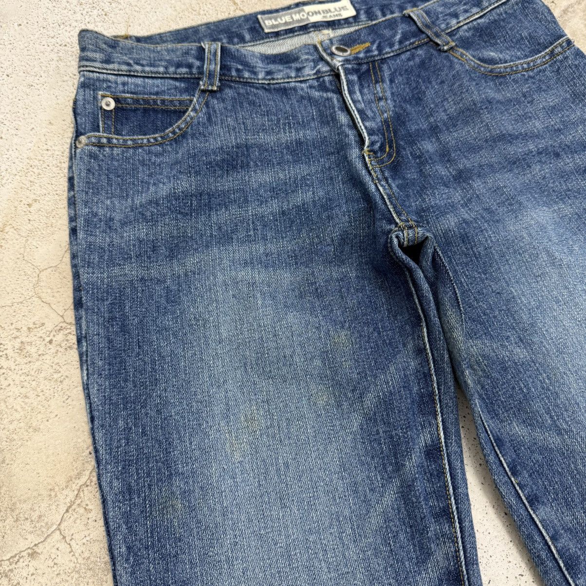 Japanese Brand Flare Vintage Blue Moon Blue Unisex Denim Pants Size US 27 - 8 Thumbnail