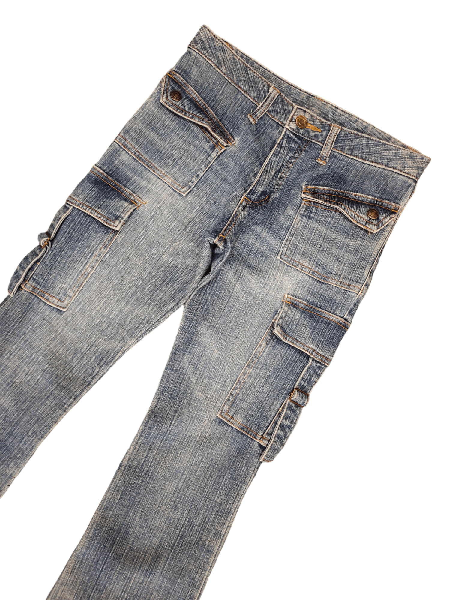 GOSTAR DE FUGA Flare Jeans Japan Cargo Faded Low Rise Boot Cut Y2k Goa Size US 27 - 4 Thumbnail
