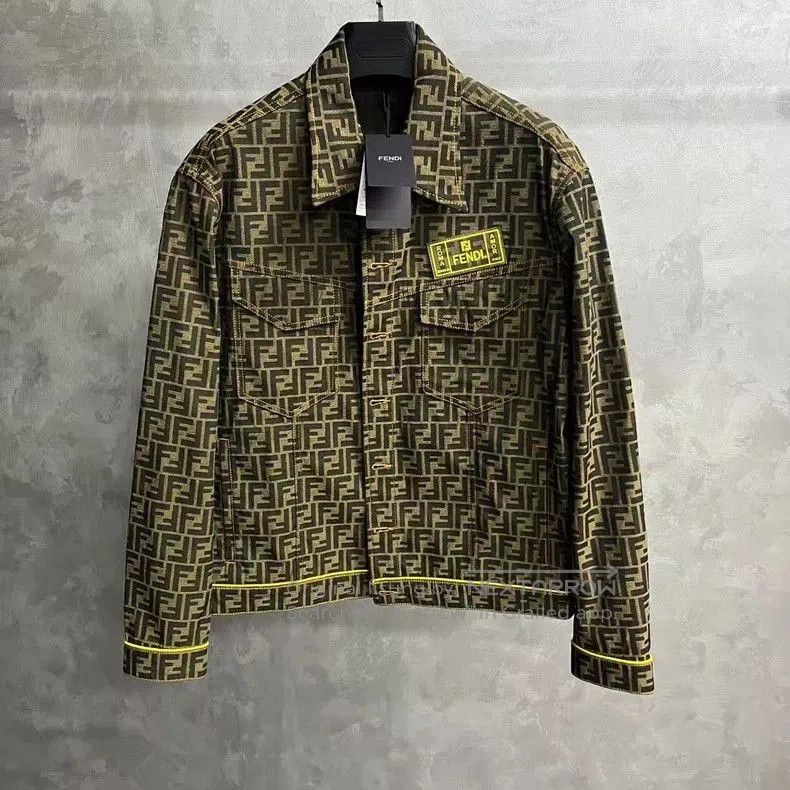 Fendi Fendi Brown Logo Denim Jacket. Size US L / EU 52-54 / 3 - 1 Thumbnail