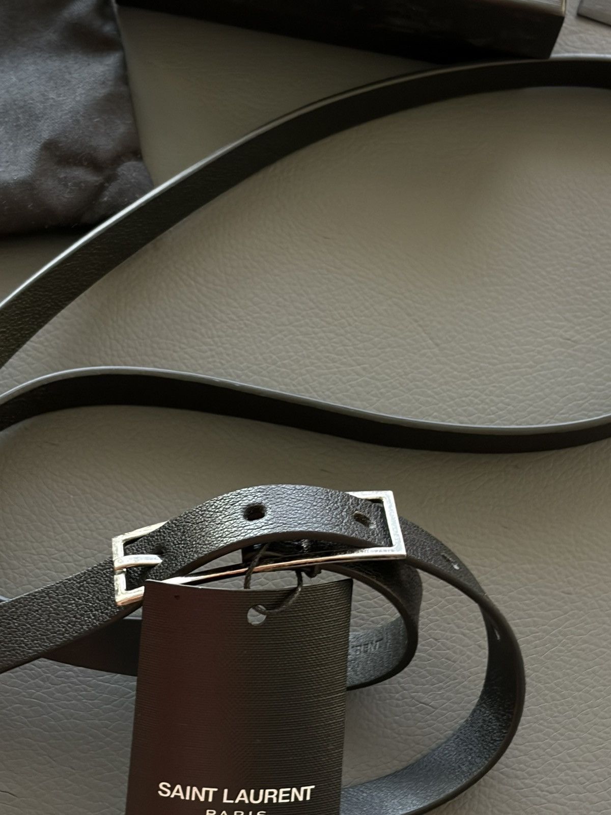Saint Laurent Paris Saint Laurent Super Skinny Leather Vintage Belt Brand New Size 36 - 11 Thumbnail