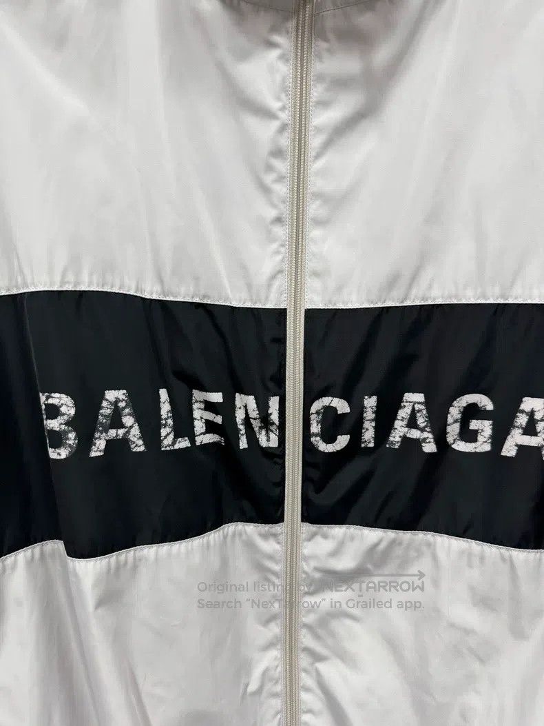 Balenciaga Balenciaga Black and White Aged Windbreaker Jacket Size US S / EU 44-46 / 1 - 4 Thumbnail