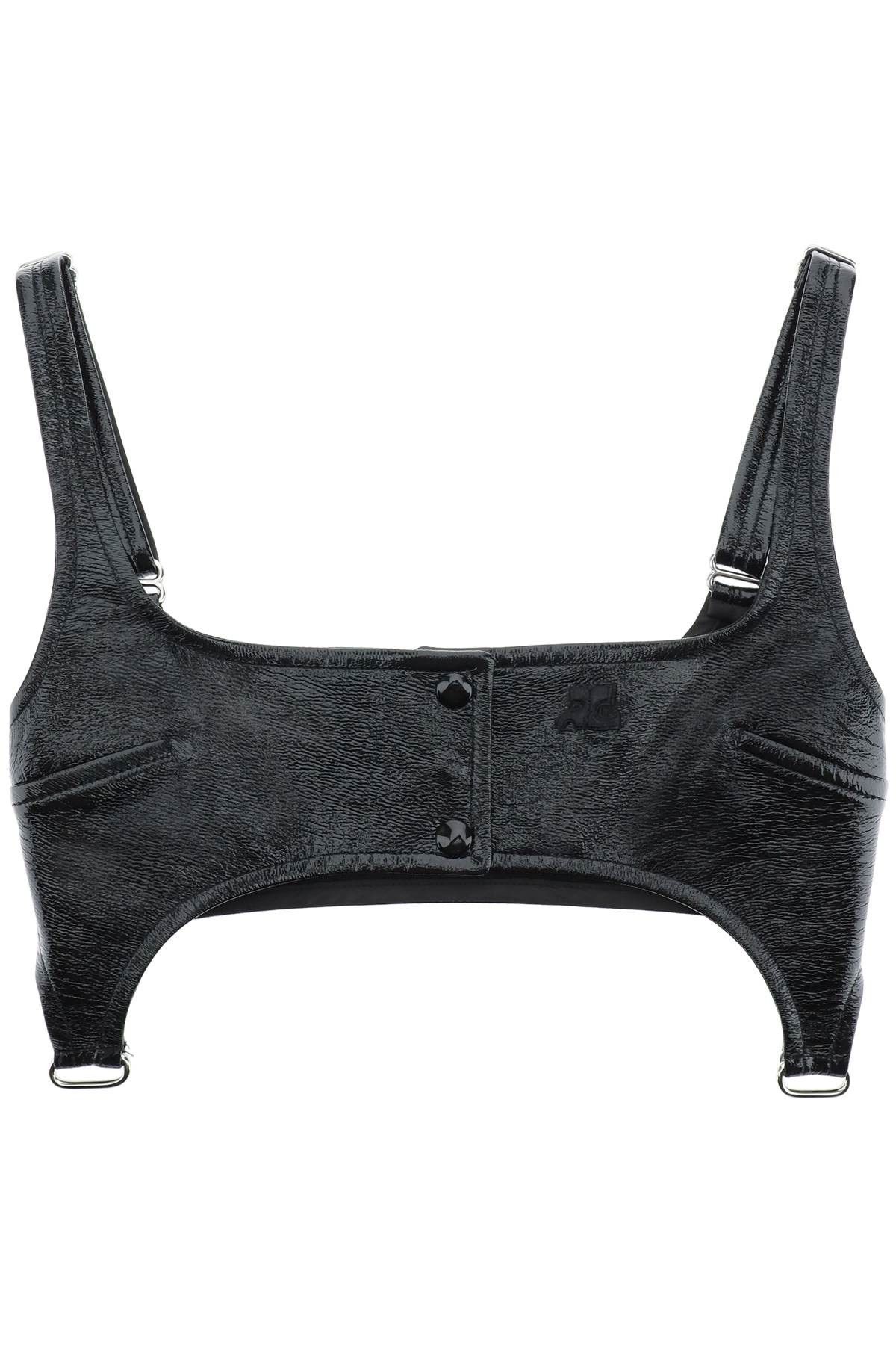 image of Courreges Vinyl Bralette Top in Black, Women's (Size Medium)