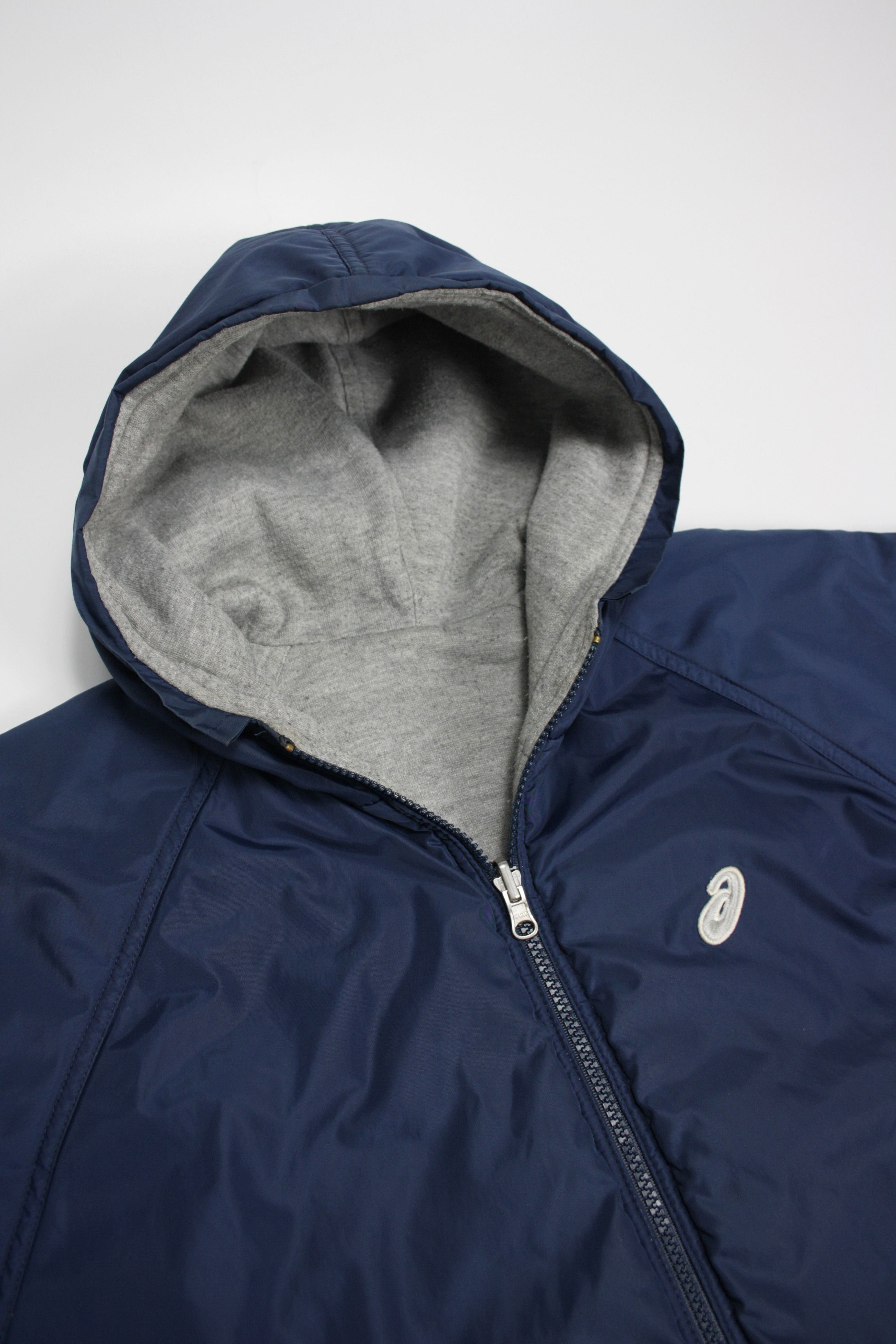 Asics × Vintage Asics 90s Vintage Nylon Hooded Varsity Padded Bomber Jacket Size US S / EU 44-46 / 1 - 4 Thumbnail