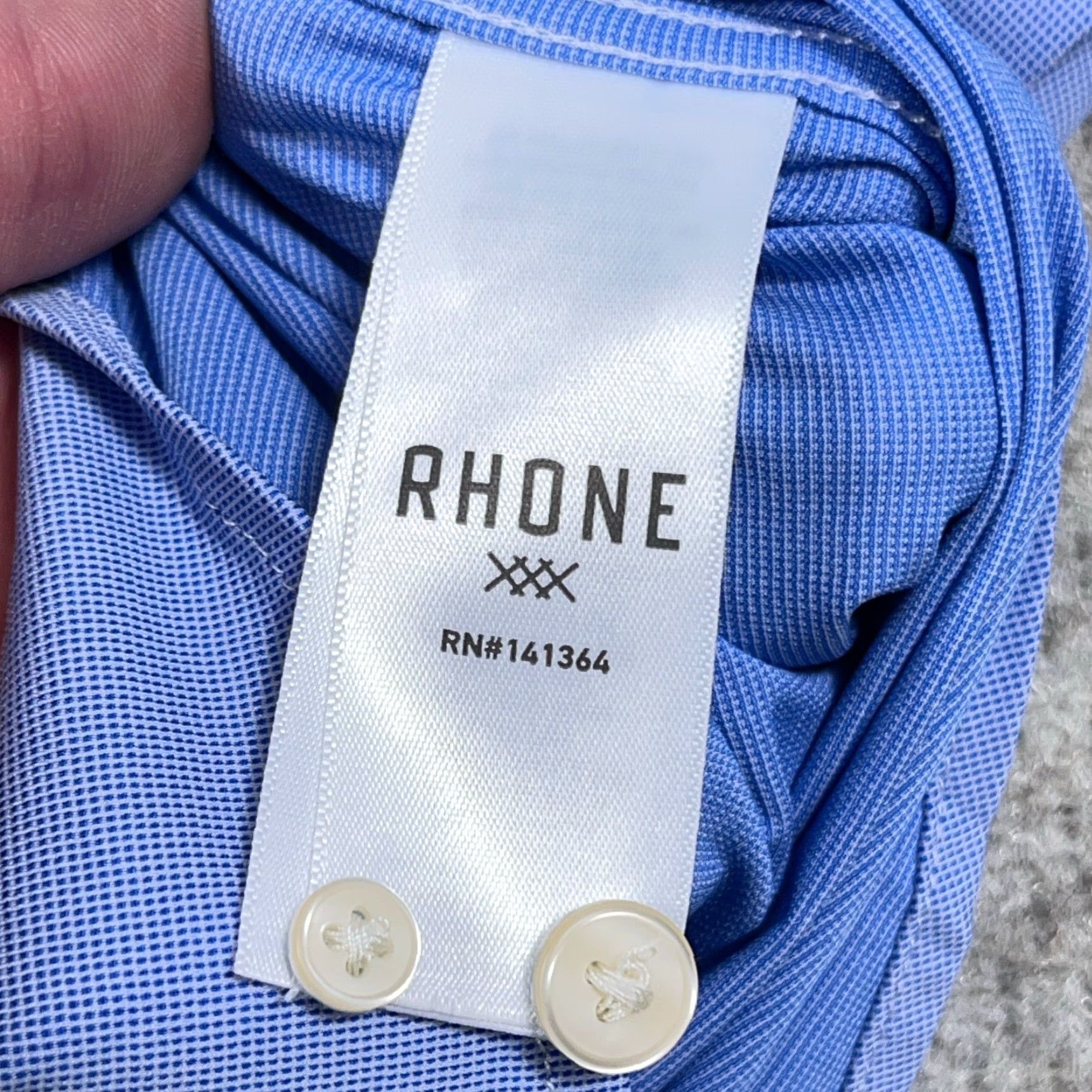 Rhone Rhone Commuter Shirt Men XL Light Blue Nylon Spandex Button Up Dress Casual Workwear Size 46R - 4 Thumbnail