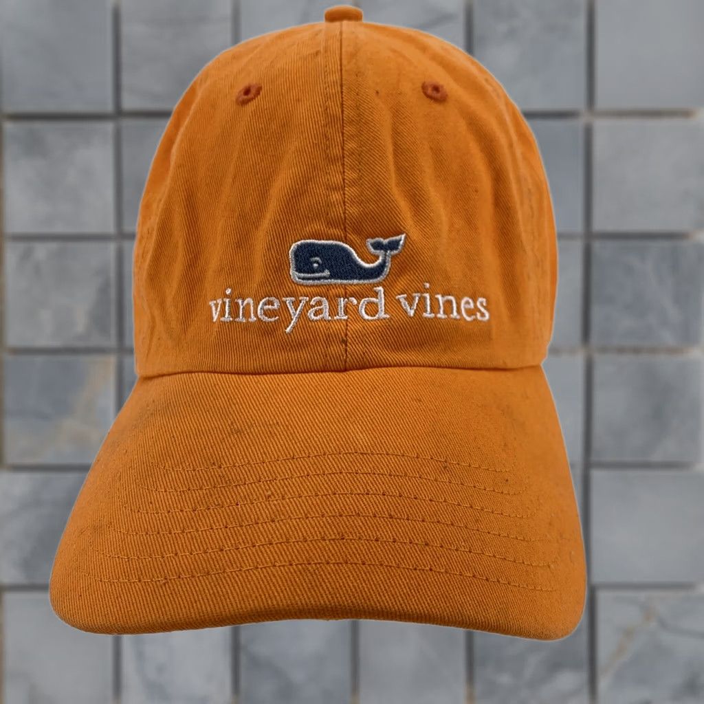 Vineyard Vines Vineyard Vines Hat Cap Strap Back Embroidered Whale Mens Classic Preppy Casual Orange Size ONE SIZE - 1 Thumbnail
