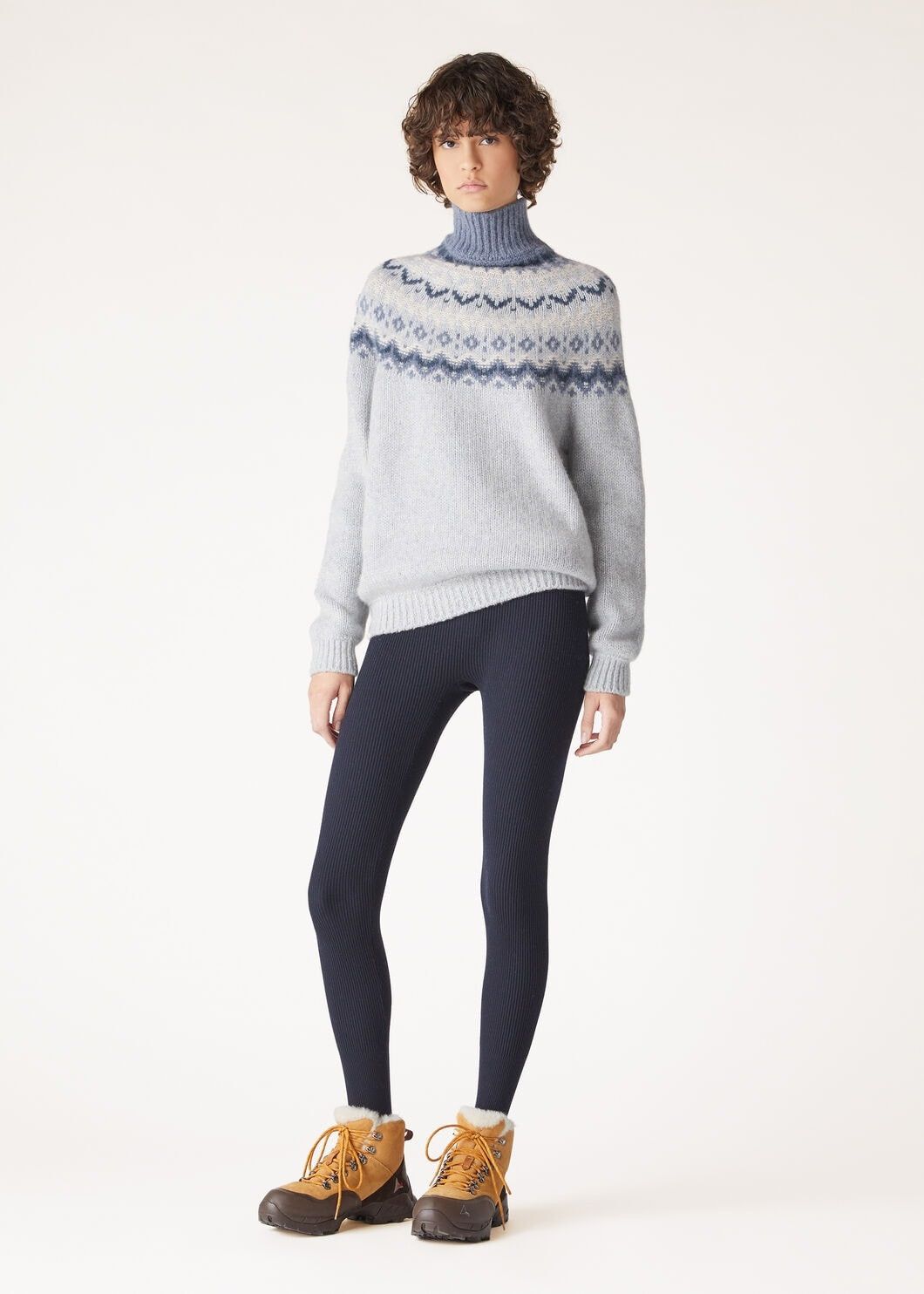 Loro Piana o1w1db10825 FAO5135 Alpe Pile Turtleneck Sweater Light Blue Size XS / US 0-2 / IT 36-38 - 2 Thumbnail