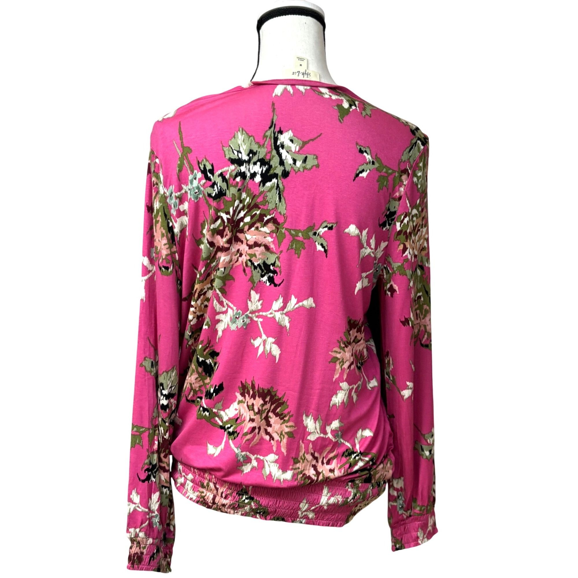 Other Style & Co Floral-Print Smocked Surplice Top, Pink Vintage Size M / US 6-8 / IT 42-44 - 5 Thumbnail
