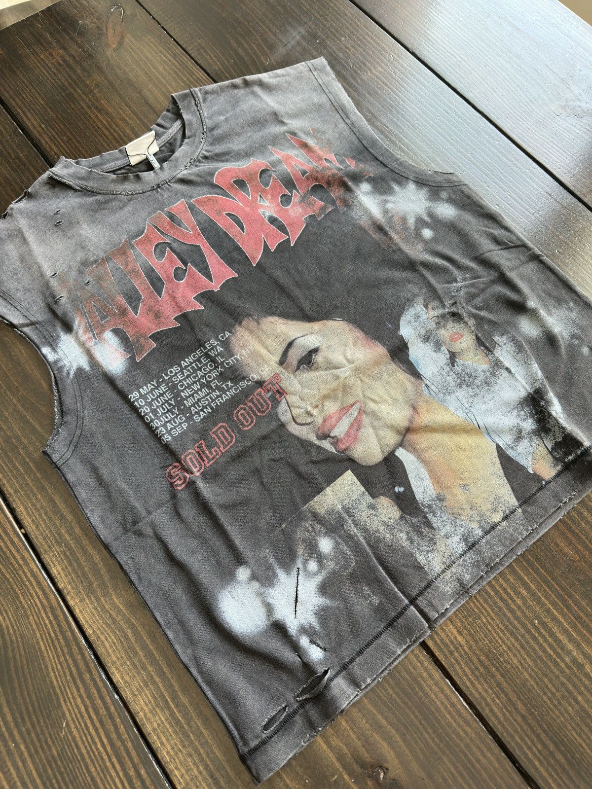 Pre-owned Vale La Flor Selena Cut Off Muscle Tee Black