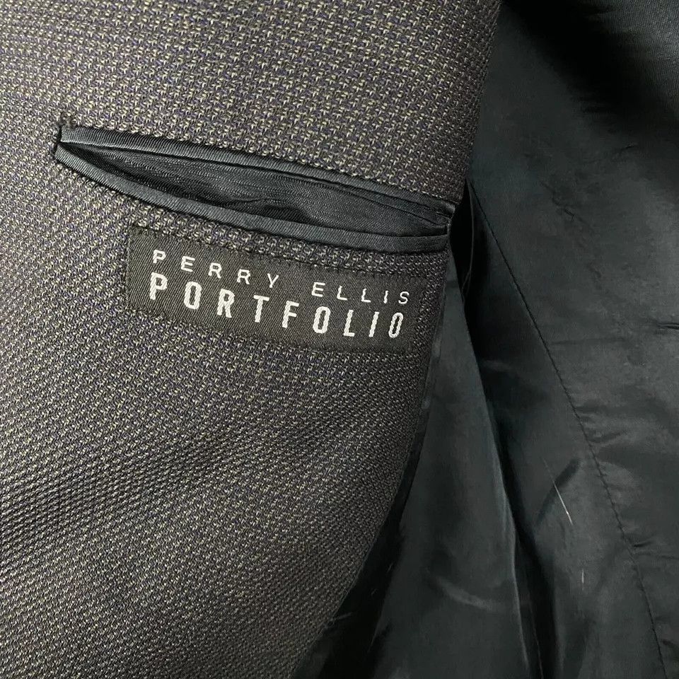 Perry Ellis × Vintage Vintage Perry Ellis Portfolio Blazer Suit Men's 46 32" Long Size 46R - 6 Thumbnail
