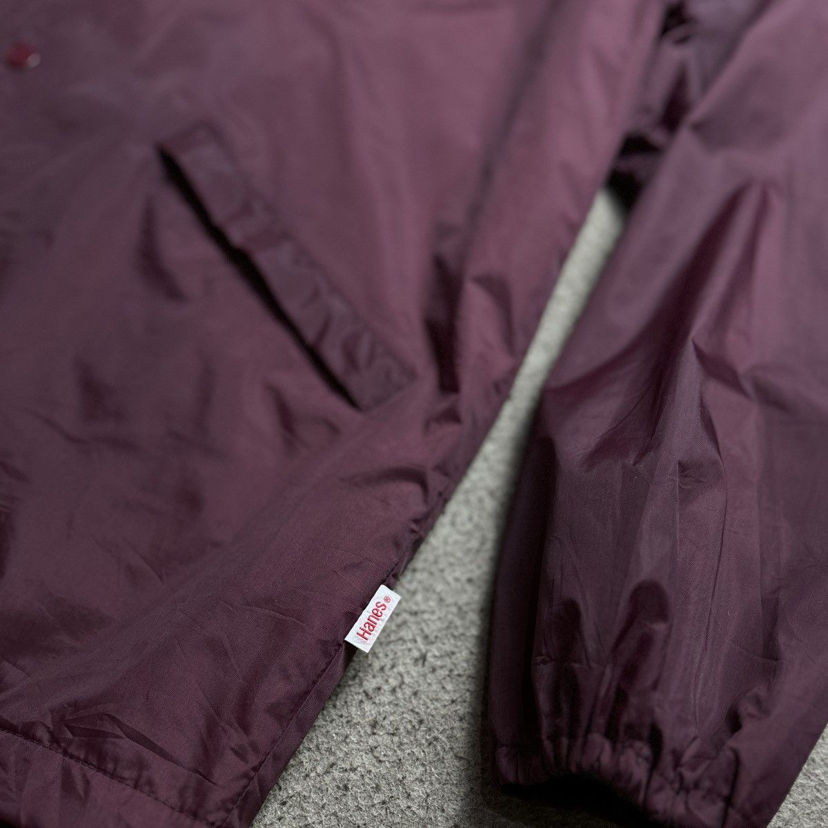 Hanes Hanes Vintage Coach Jacket Maroon Size US L / EU 52-54 / 3 - 8 Thumbnail