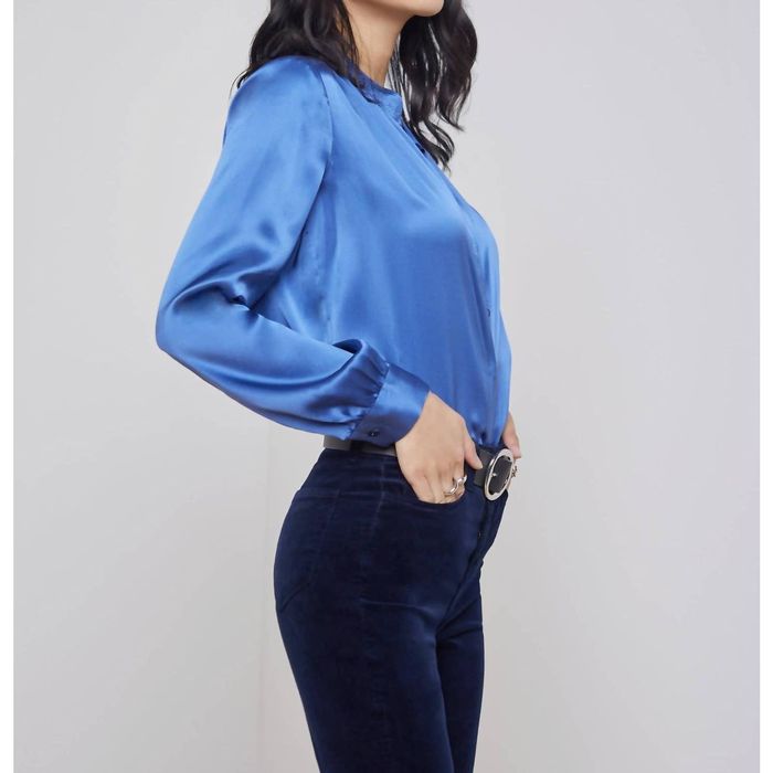 L'Agence Bianca Blouse In Nouvean Navy