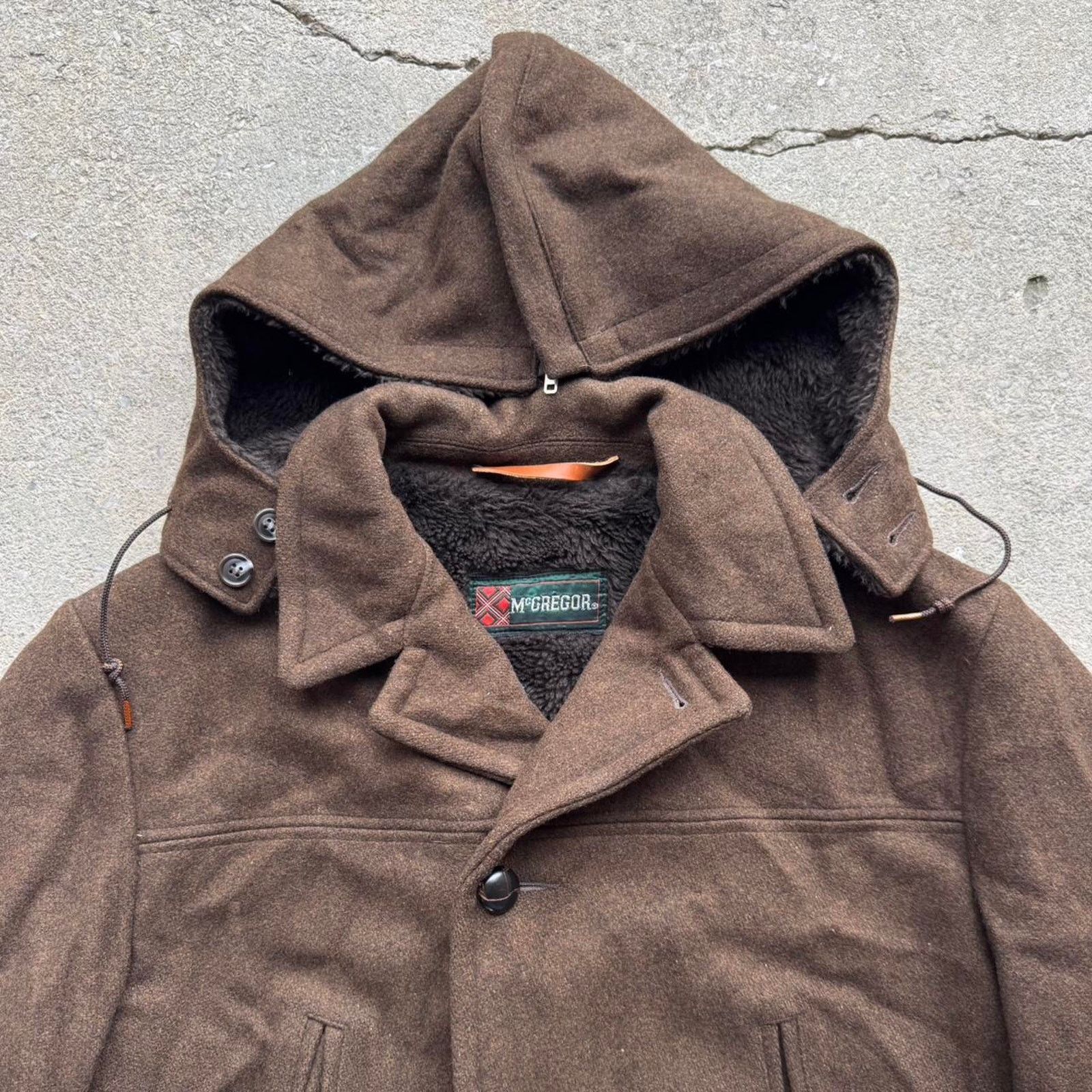McGregor 70s McGregor Pile Lined Heavy Wool Coat with Detachable Hood Size US L / EU 52-54 / 3 - 3 Thumbnail