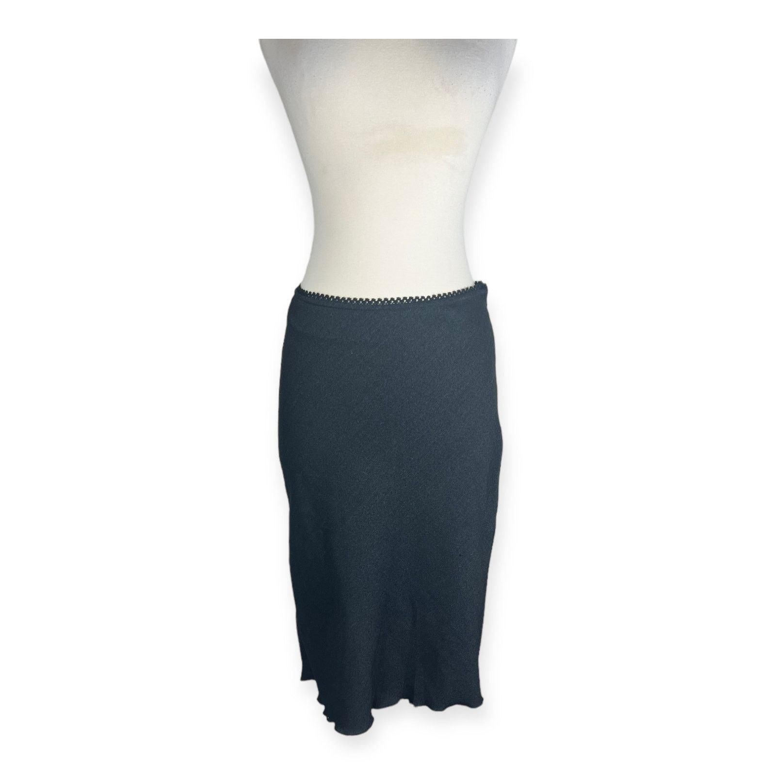 XOXO XOXO Vintage Y2K Knee-Length Black Twill Skirt Size 26" / US 2 / IT 38 - 3 Thumbnail
