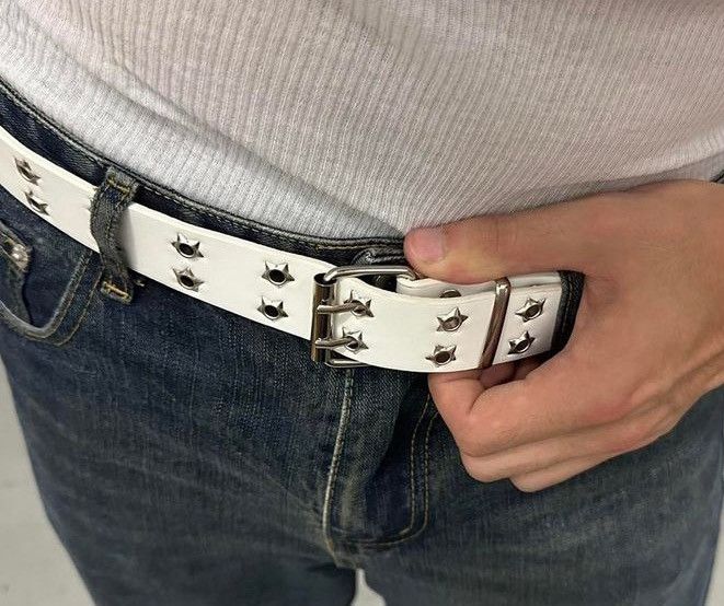 Japanese Brand WHITE STAR BELT Size 32 - 2 Thumbnail