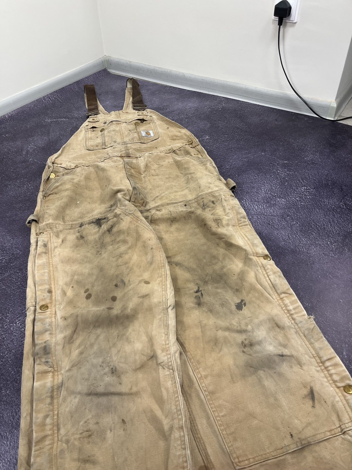 Carhartt Vintage 90s Carhartt Work Y2K Faded Distressed Overall Size US 34 / EU 50 - 4 Thumbnail