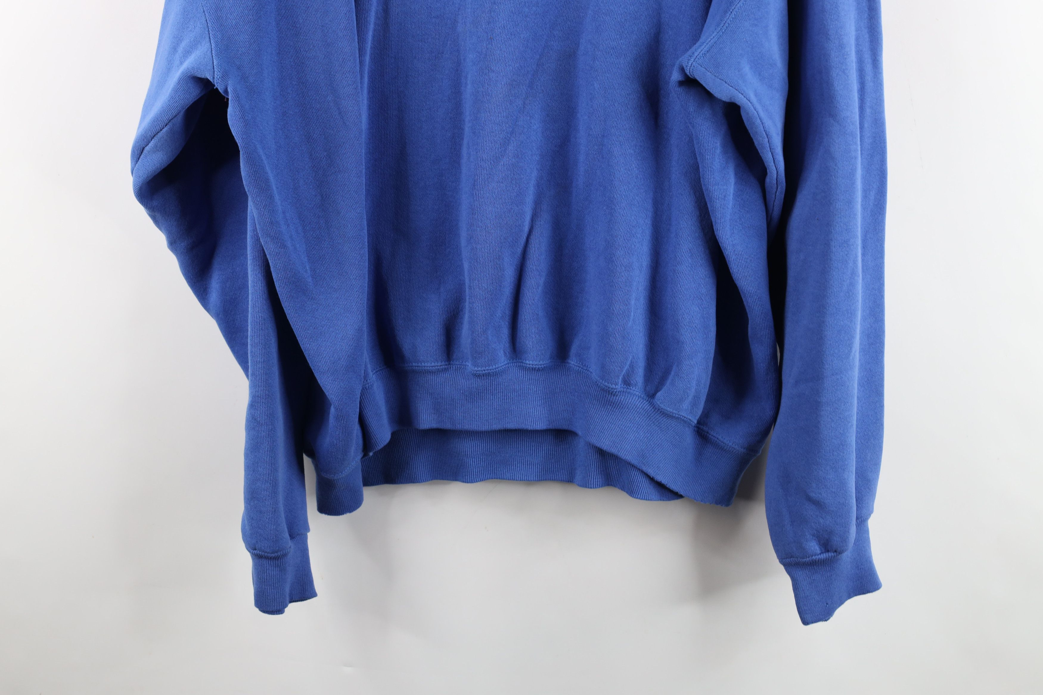 Vintage Vintage 90s Streetwear Thin Blank Sweatshirt Royal Blue USA Size US XL / EU 56 / 4 - 16 Thumbnail