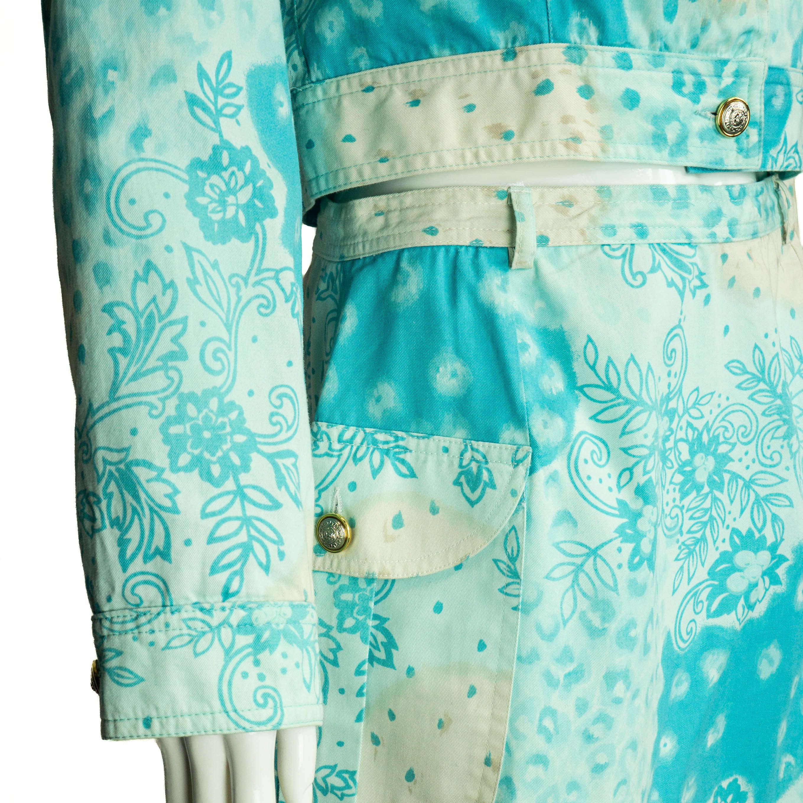 Versace × Versus VERSUS Gianni Versace Blue Set Blazer Skirt Vintage 90s 00s Size M / US 6-8 / IT 42-44 - 3 Thumbnail