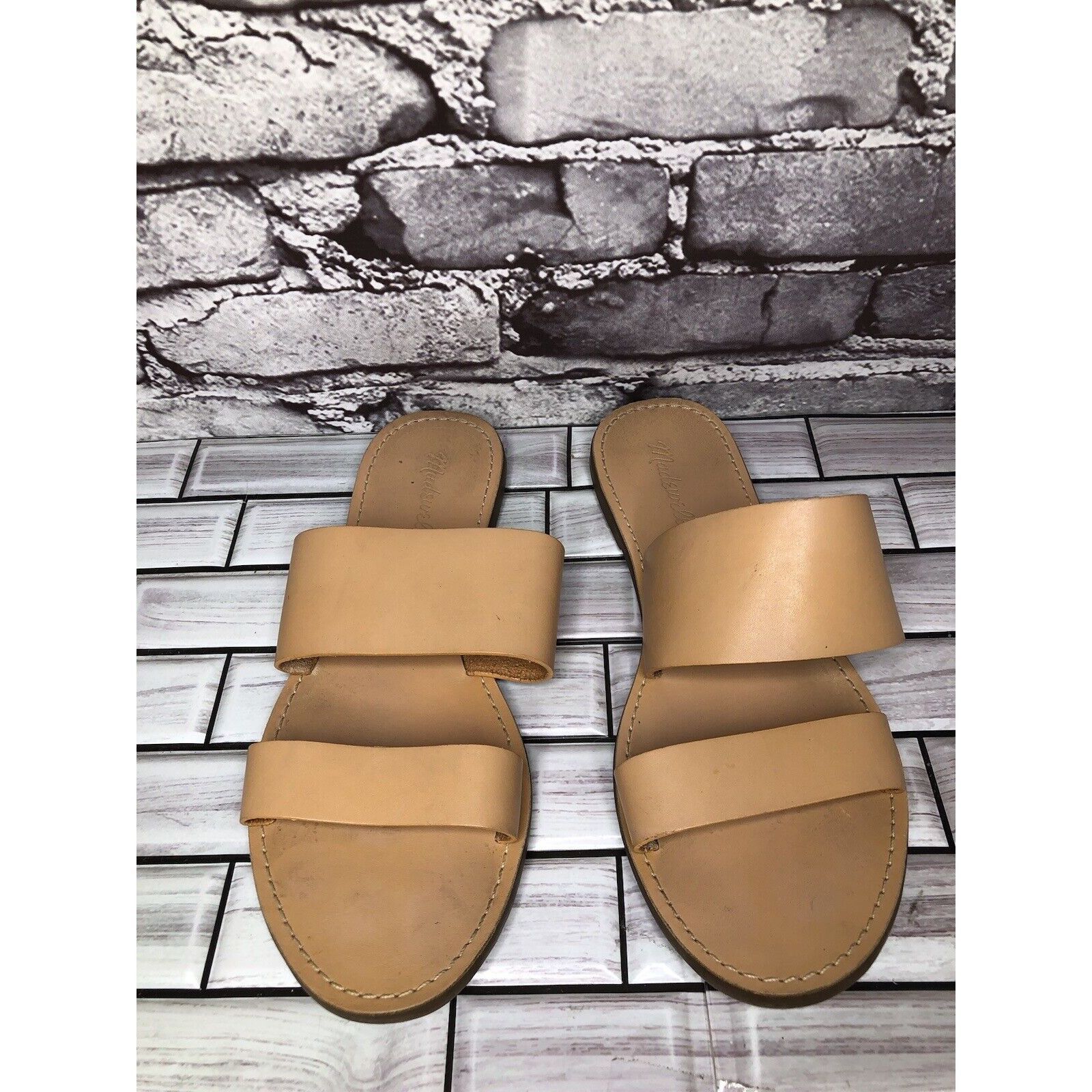 Madewell Madewell Tan Brown Double Strap Slides Flats Casual Sandals Size US 10 / IT 40 - 10 Thumbnail