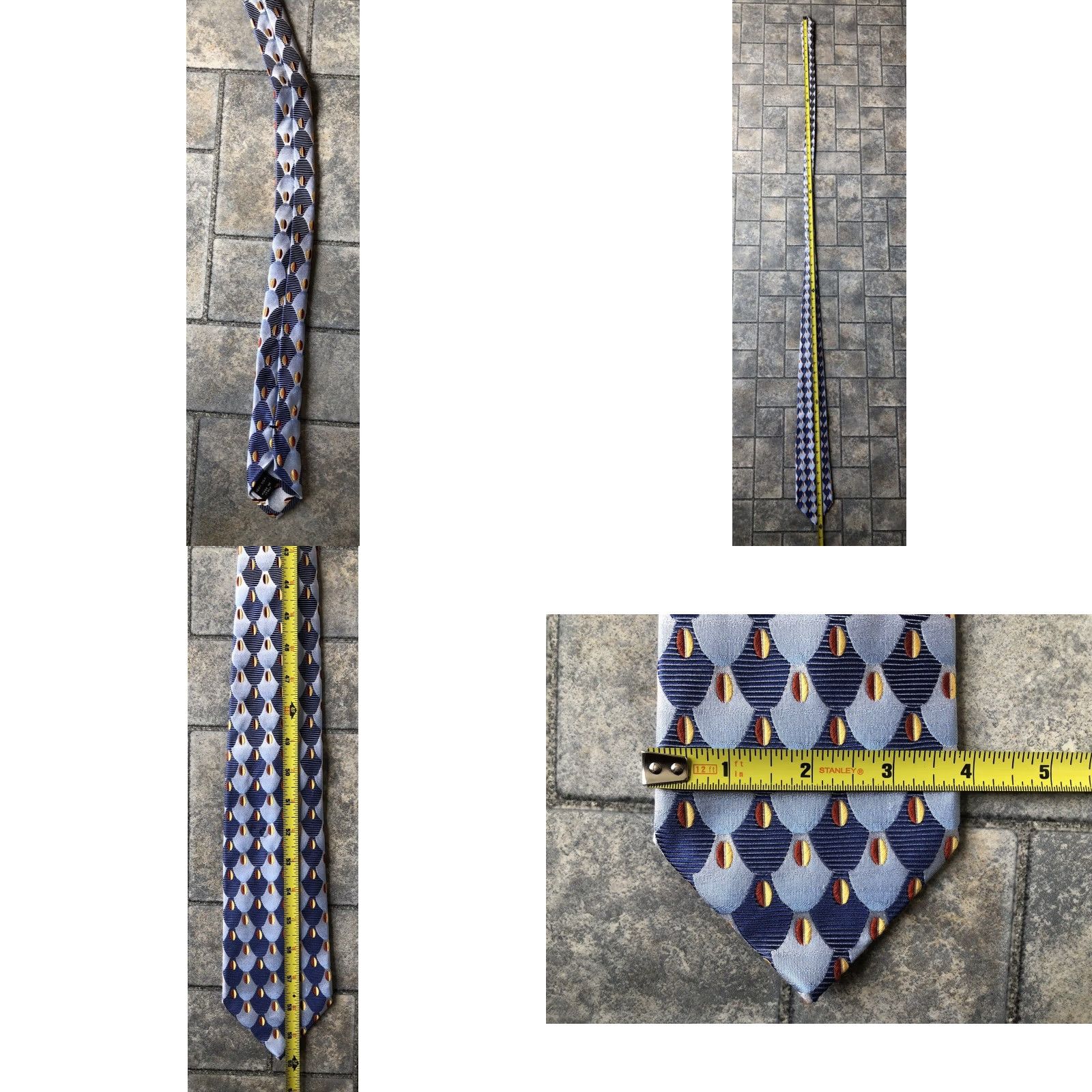 Jos. A. Bank VINTAGE Jos A Bank Signature Collection Tie One Size Mens 59in 4in Silk Italy Blue Abstract Designer Mens Size ONE SIZE - 9 Thumbnail