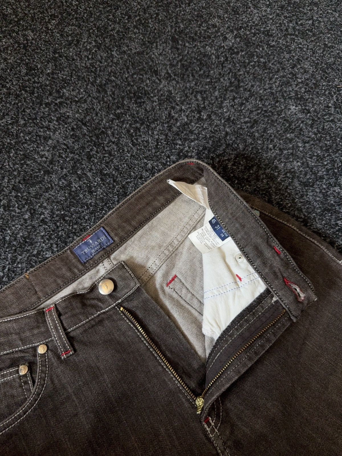 Trussardi Vintage 90s Retro Trussardi Jeans Brown Denim Bootcut Pants Size 27" / US 4 / IT 40 - 7 Thumbnail