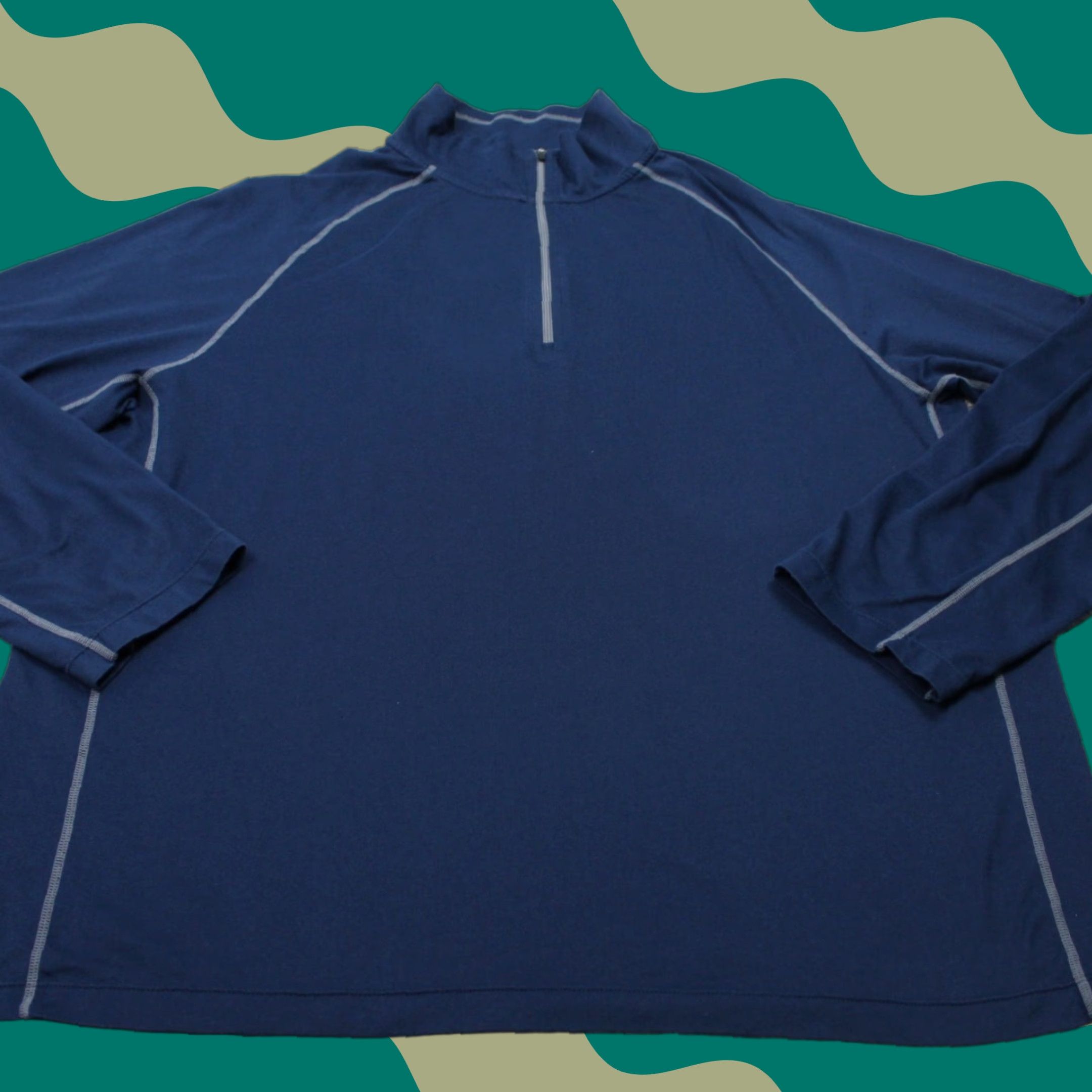 Vintage Cloudveil Mens 2XL Blue Pullover Sweatshirt Long Sleeve Lightweight Mock Neck Logo Cotton Blend Regular Fit Shirtless? Size US XXL / EU 58 / 5 - 1 Thumbnail