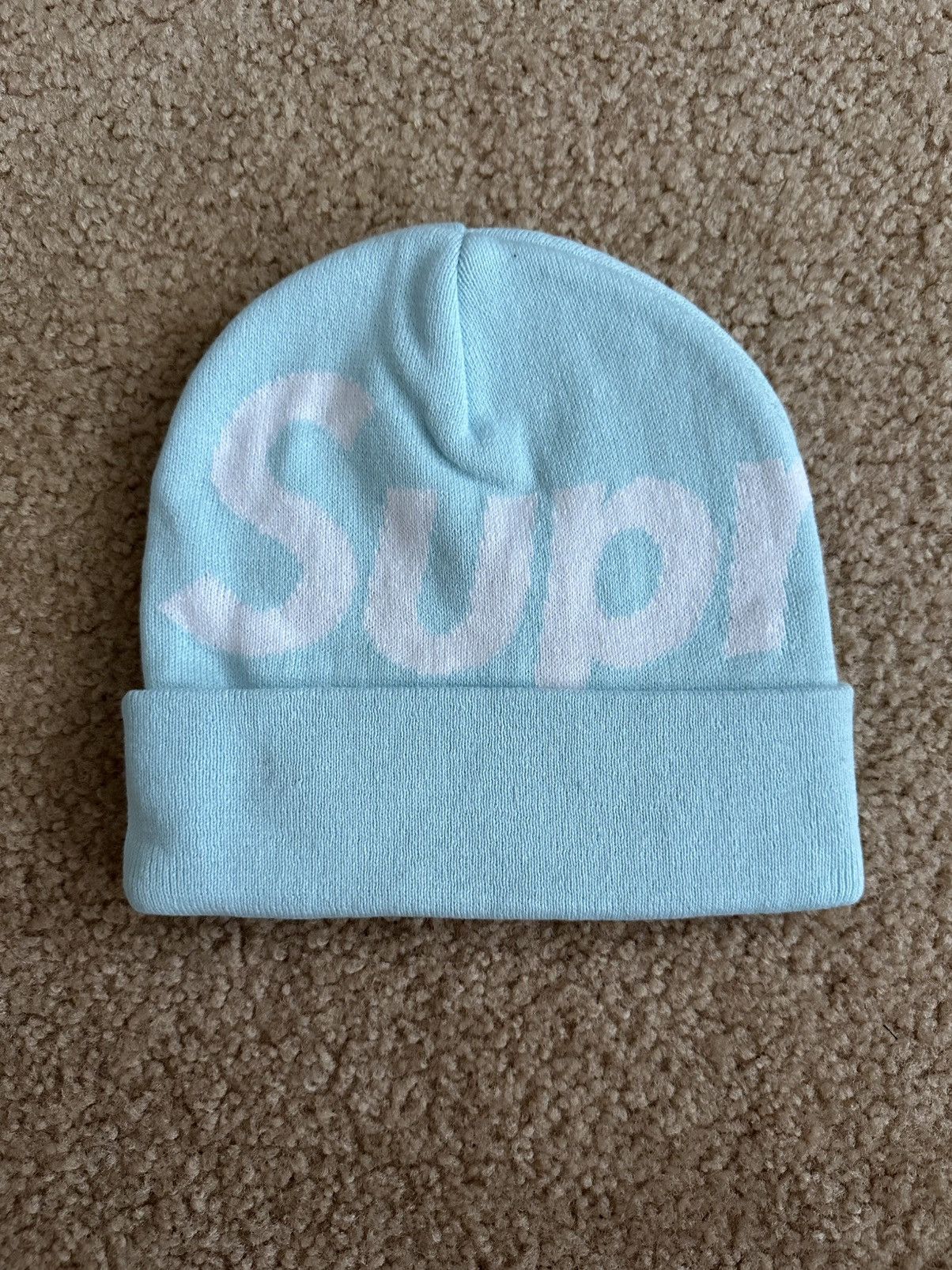 Supreme Supreme Big Logo Beanie Teal Size ONE SIZE - 1 Thumbnail