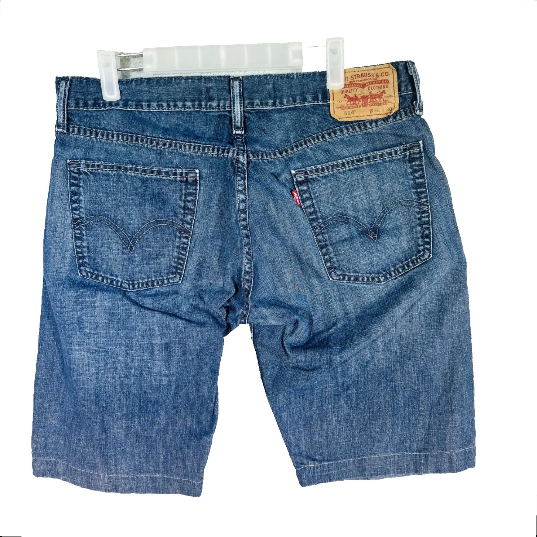 Levi's Levi's 514 Shorts Mens 34 Blue Bermuda Slim Straight 12 Inseam 5-Pocket Zip Fly Button Closure Size US 34 / EU 50 - 6 Thumbnail