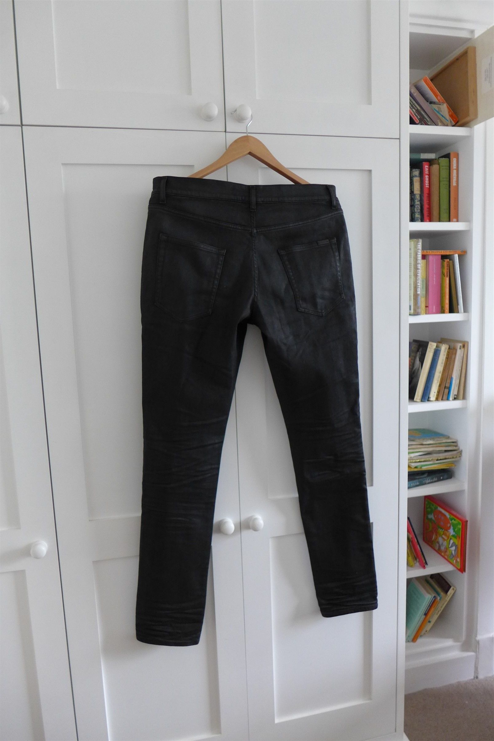 Saint Laurent Paris Saint Laurent D02 Jeans --- Coated Black Denim Size US 38 / EU 54 - 6 Thumbnail