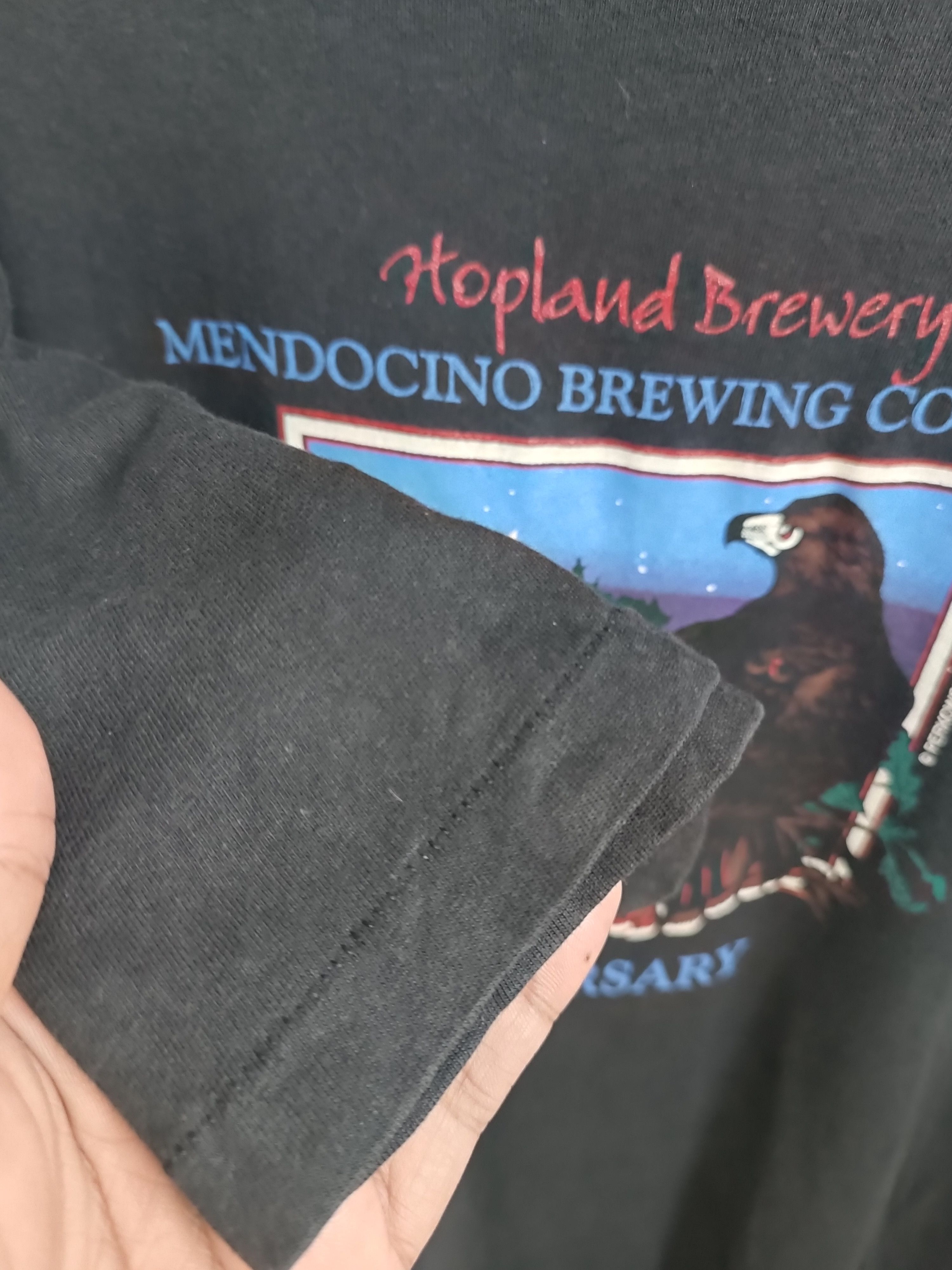 Vintage VINTAGE 90'S FADED HOPLAND BREWERY MENDOCINO BREWING TEE Size US XXL / EU 58 / 5 - 10 Thumbnail