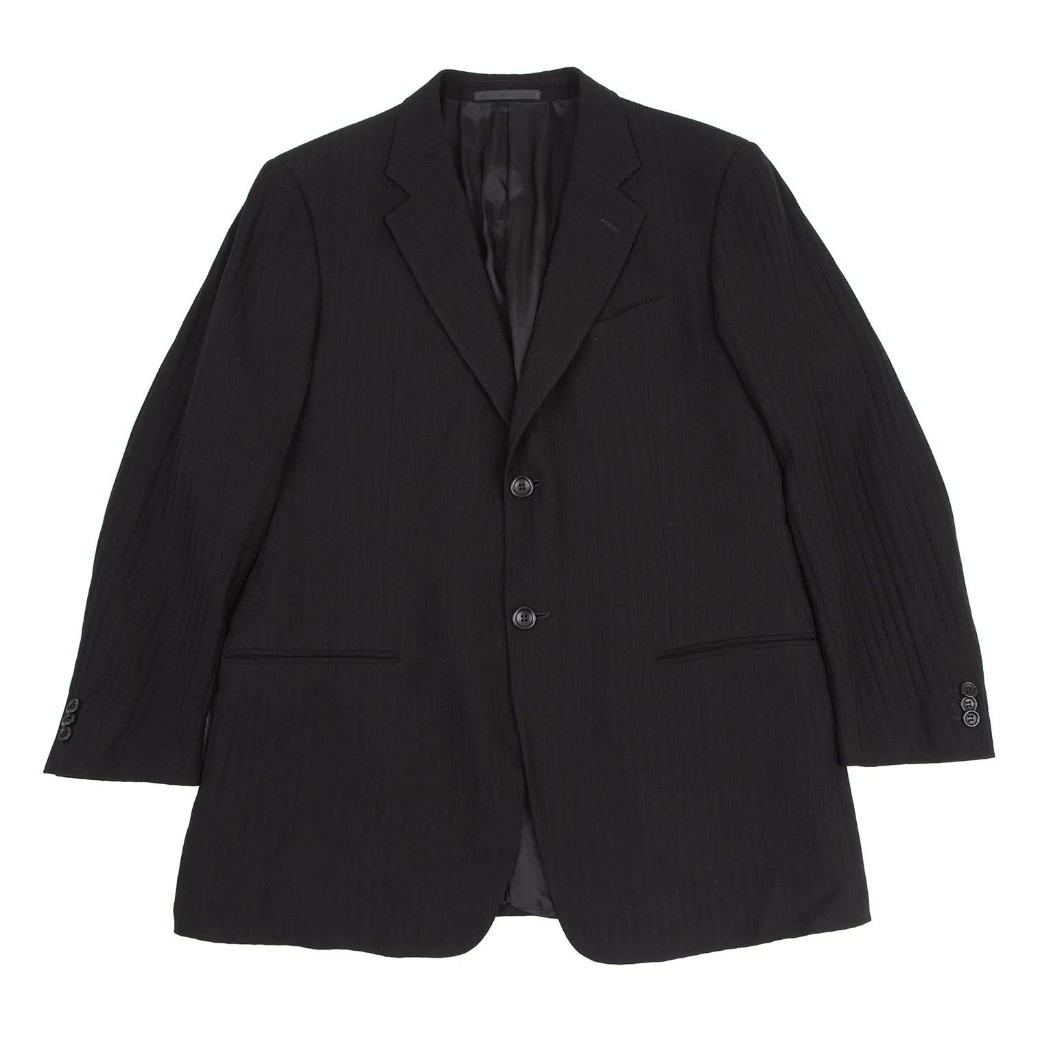 Armani Collezioni Shadow Stripe 2-Button Jacket in Black Size 52R Size US XXS / EU 40 - 1 Thumbnail
