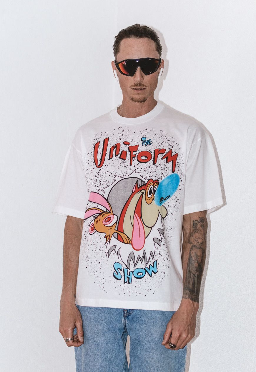 image of Rare The Ren & Stimpy Show 90's Graphic Deadstock Tee in White, Men's (Size Large)