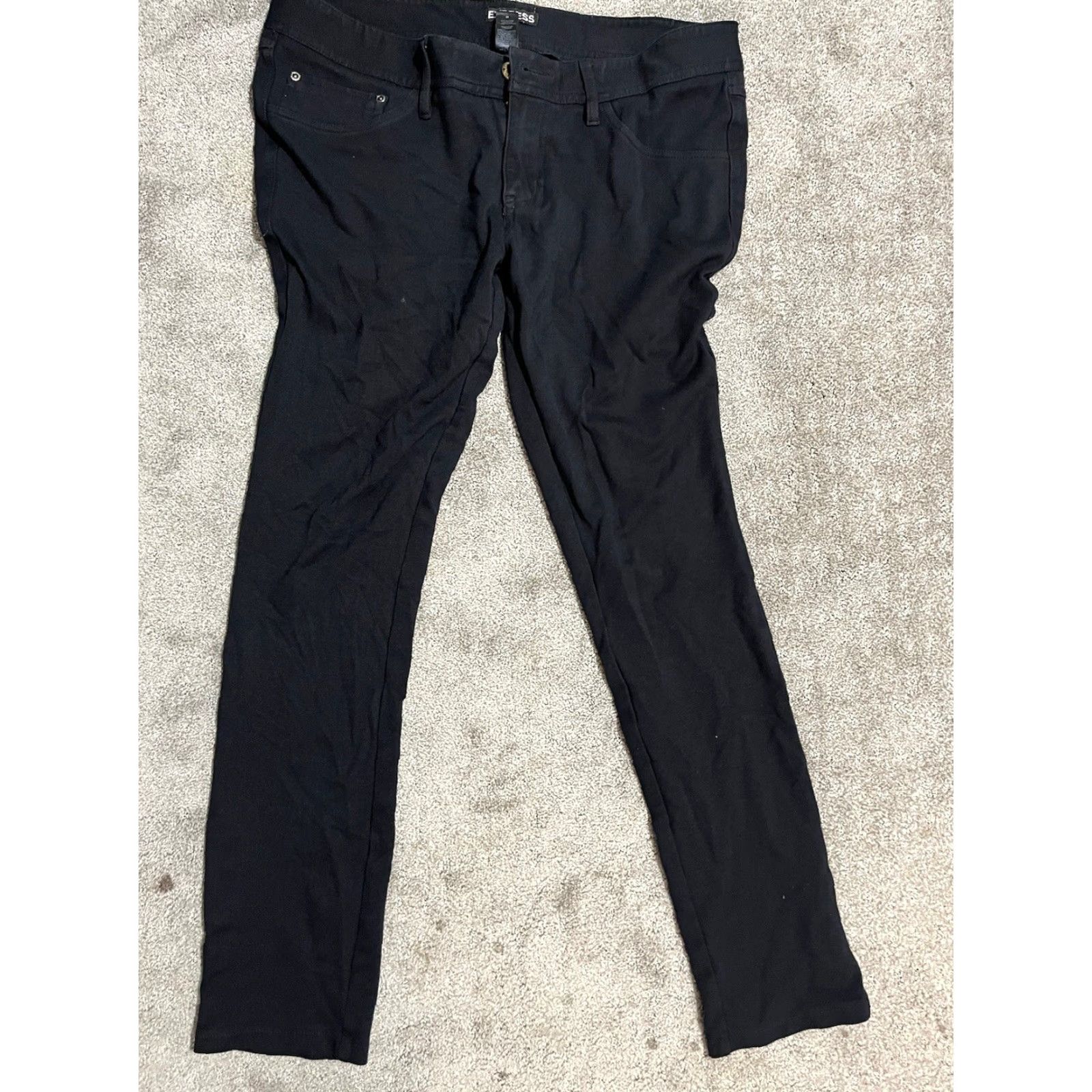 Express EXPRESS Black Knit Skinny Jeans Women Medium Regular Size 32" / US 10 / IT 46 - 4 Thumbnail