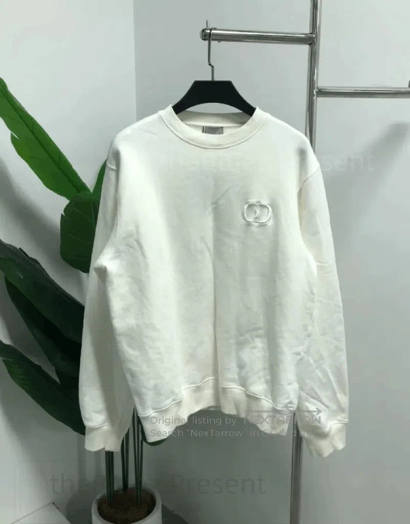 Dior dior cd embroidered crewneck sweatshirt white. Size US L / EU 52-54 / 3 - 1 Thumbnail