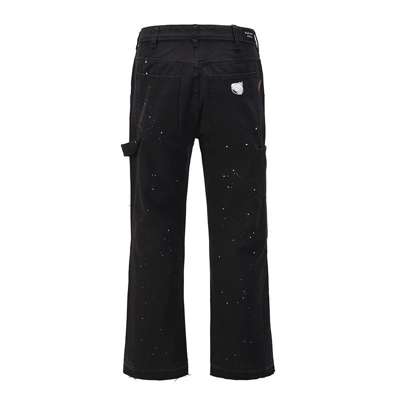 Japanese Brand × Vintage Graffiti Cargo Flared Jeans Splash Ink Wide Leg Denim Pant Size US 32 / EU 48 - 5 Thumbnail